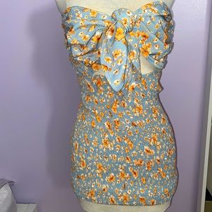 Strapless flower dress